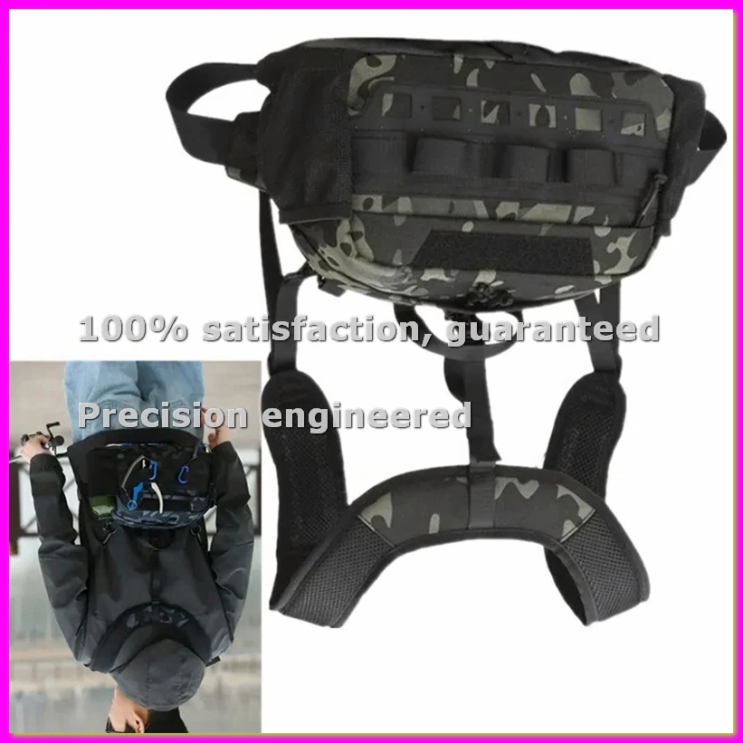 Mens Fishing Bag Hiking Vest Backpack Utility Sports Molle Outdoor Camping Fanny Pack Travel Single Duffel Bag-AD23