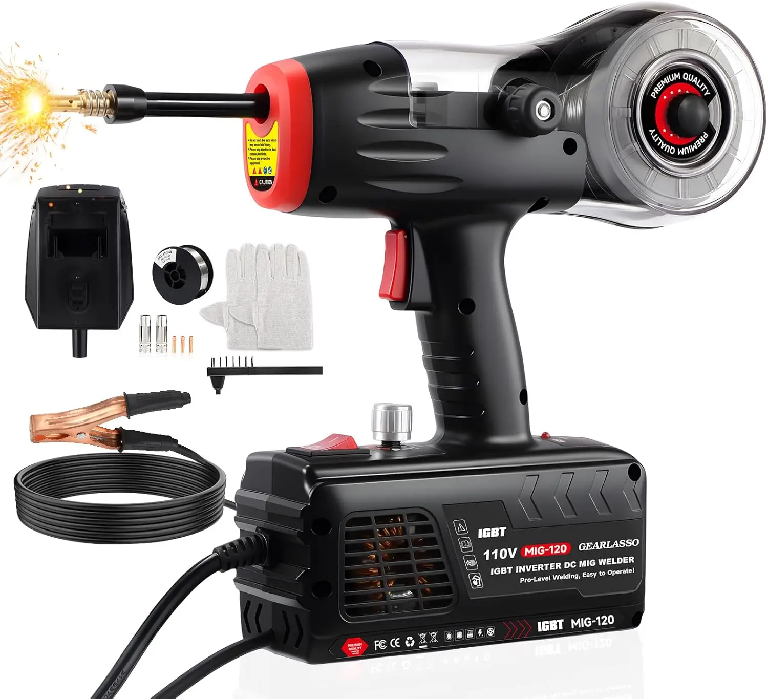 

Handheld MIG Welder Machine 110V, 20-120A Flux Core Portable Welder Gasless for Auto Repair