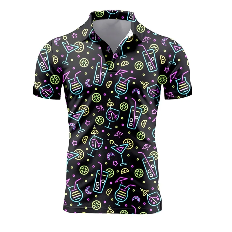 Mens Retro Short Sleeve Polo Shirts 3d Full Print Flower T Shirts For Men Summer Casual Oversized Tee Shirt Tops Blusa Masculina