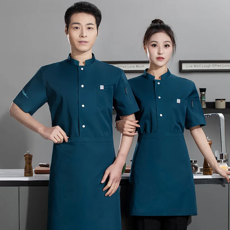 Ristorante Chef Abiti da lavoro Manica corta Baker Catering Hotel Cantina Ristorante Chef Uniforme Giacca da cucina traspirante estiva