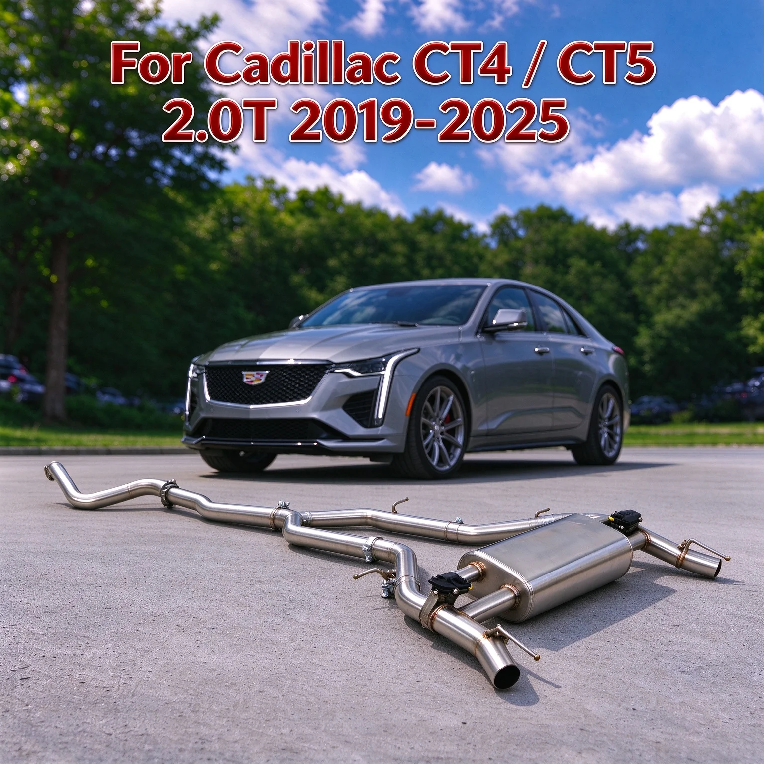 High Performance Stainless Steel Valve Catback Exhaust Muffler For Cadillac CT4 CT5 2.0T 2019-2025