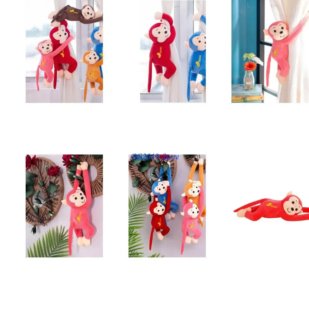

Q0KB Creative Monkey Plush Cartoon Gibbon Stuffed Animal Doll Hanging Ornament