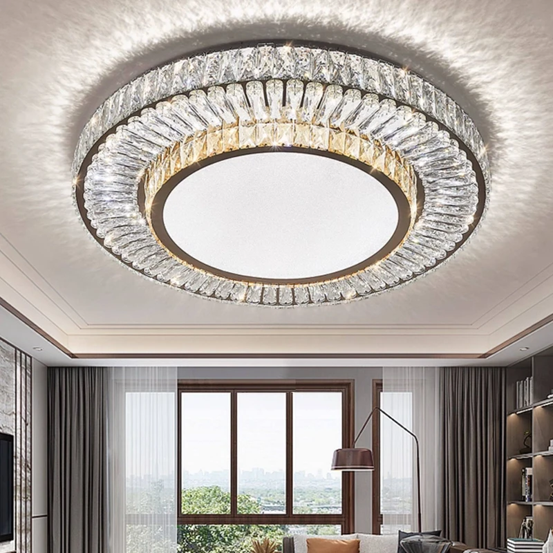 Modern Led Ceiling Lamp Luxury Home Decoration Crystal Lighting Gold Dimmable With Remote Living Room Bedroom Home Lustres