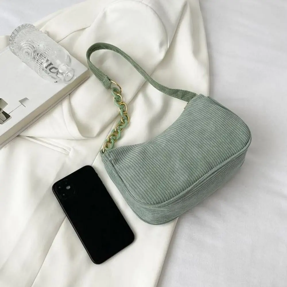 

Fashion Vintage Shopping Clutch Bag Corduroy Underarm Bag Zipper Plush Totes Crossbody Shoulder Bags Soft Casual Handbags