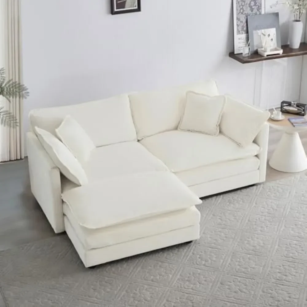 Deep Seat Sectional Sofa Cloud Couch, 76.7\