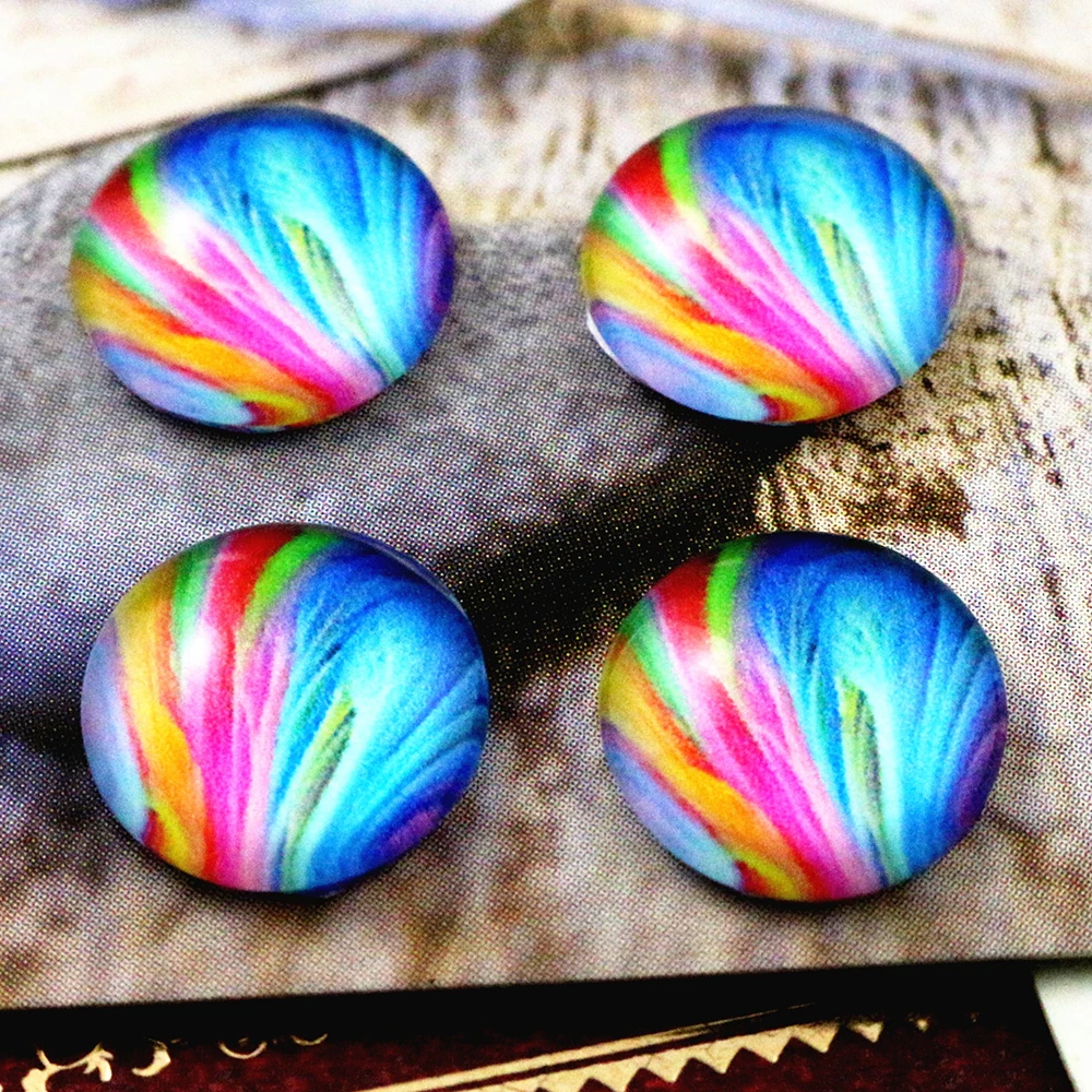 20pcs 12mm Handmade Photo Glass Cabochons Cute Pattern DIY Jewelry Making Acessories Supplies for Earrings Bracelet Blank Tray