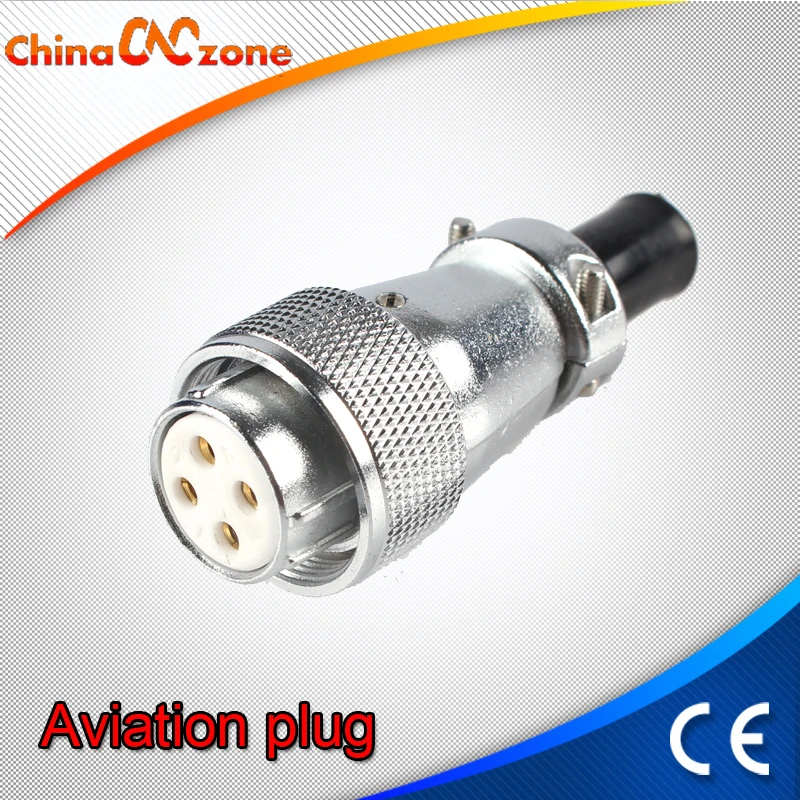 

CNC engraving DIY machine spindle motor aviation plug connector H20-4 core ceramic plug fit for CNC 2.2KW Spindle Motor