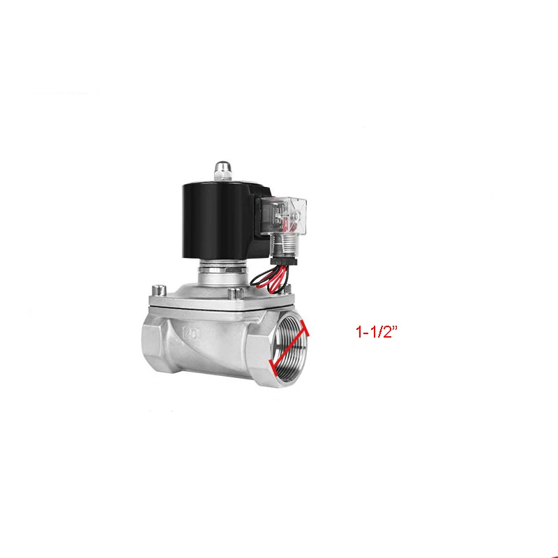 

1-1/2" Normally Closed Electronic Solenoid Valve DN40 Waterproof Fully Enclosed Coil 220V 12V 24V 110V Solenoid Valve