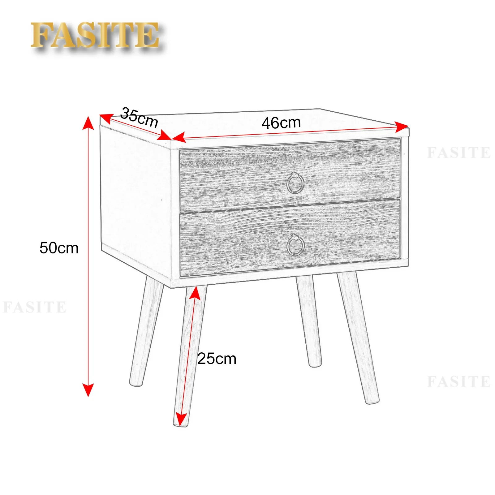 Bedside Tables with 2 Drawers White Grey Nightstand Modern Coffee Tea Storage Cabinet Wooden Legs Bedroom Home Furniture