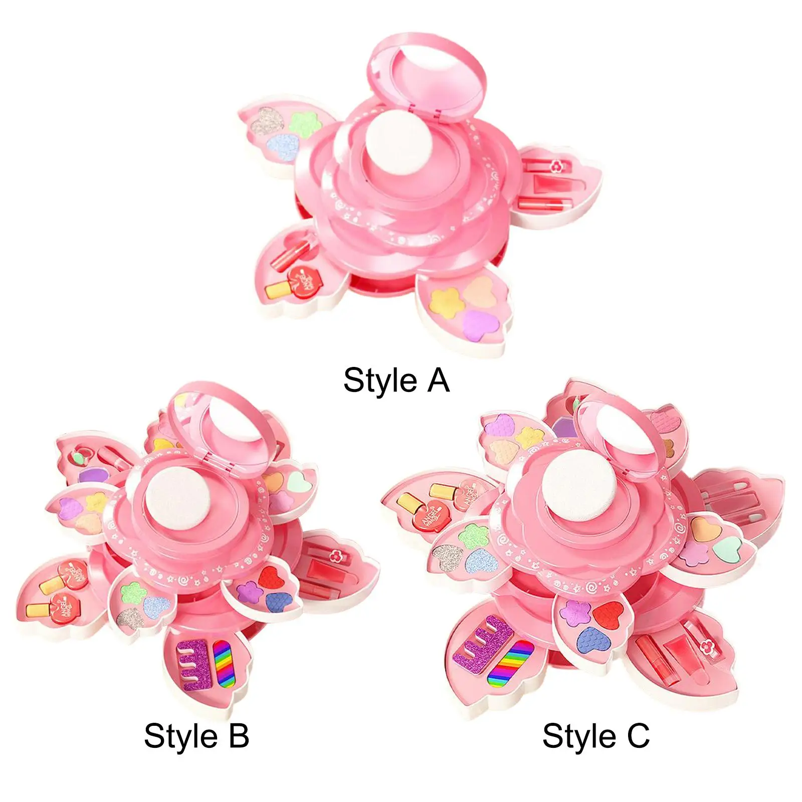 مجموعة مكياج للأطفال يلعبون الأميرة مستحضرات تجميل حقيقية مع حقيبة مستحضرات تجميل قابلة للغسل للأعمار من 3 سنوات فما فوق للمبتدئين والبنات هدايا الحفلات #2