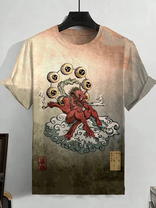 

Funny Samurai Animal Graphic T Shirt for Men Clothing 3D Printed Anime T-Shirt New Harajuku Daily Unisex Short Sleeve Tops Tees