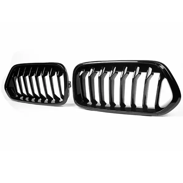 Gloss black front bumper grill for X2 F39 2018-IN single slat line kidney car spare parts 