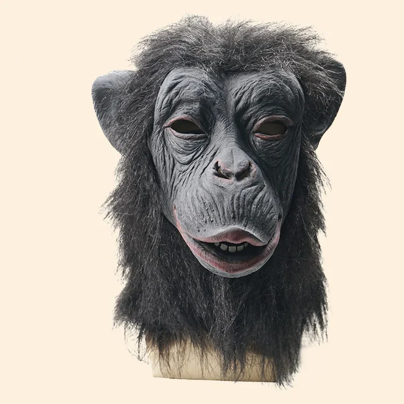 Snailify Chimp Mask For Men Gorilla Latex Mask Halloween Costume Black Monkey Masks Carnival Party Copslay