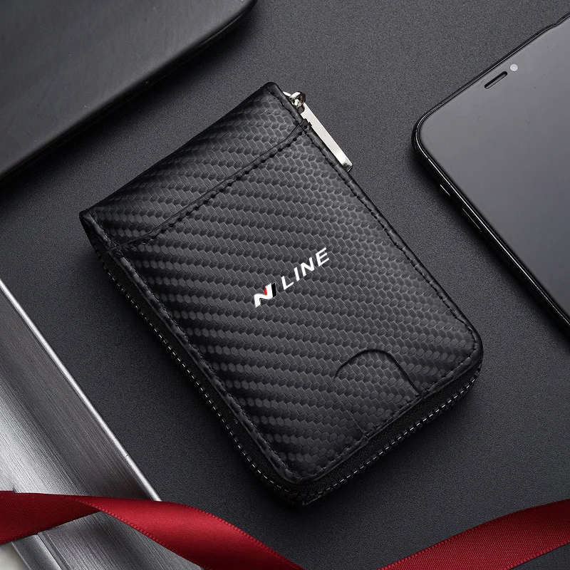 

Men Wallet Leather Short Clip Card Coin Storage Purses Gift For Hyundai NLine Creta SantaFe Kona Genesis Equus Coupe Azera ioniq