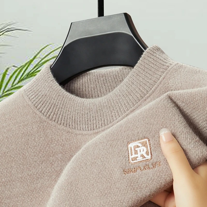 

Цельный флисовый зимний полусвитер для мужчин и молодежи, модная, на подкладке, утолщенная, теплая трикотажная рубашка, модная