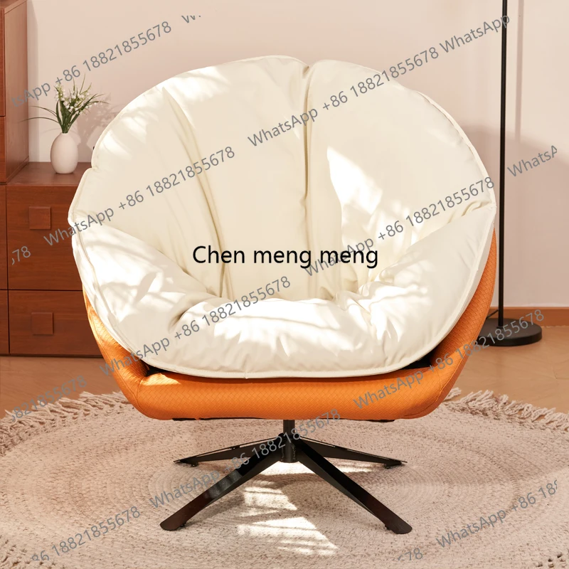 

Italian light luxury sofa chair living room balcony home leisure swivel chair