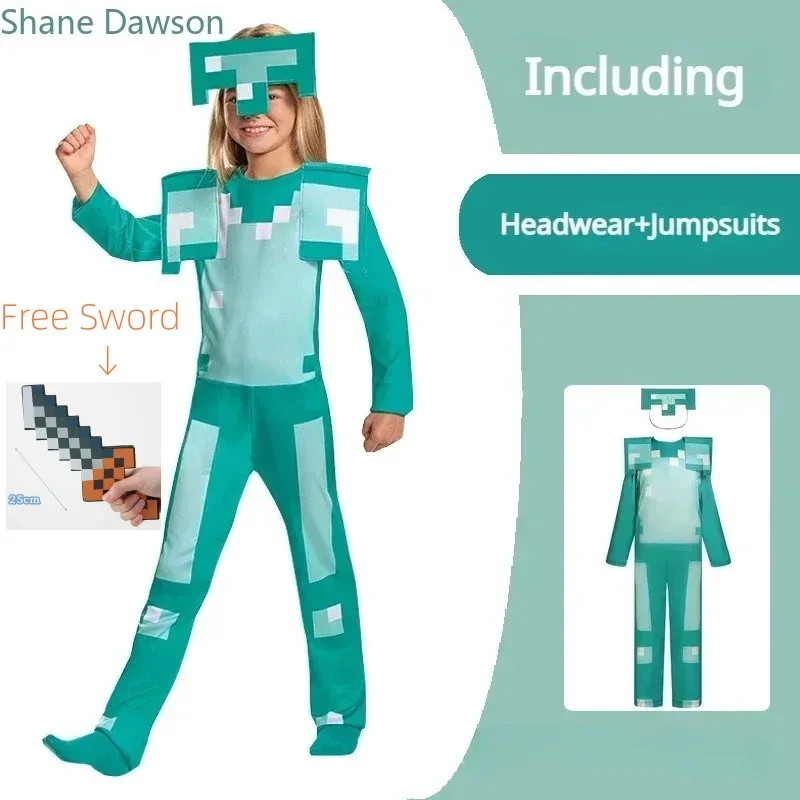 أزياء أطفال جديدة من sisi 2233 مجموعات صناعة My World Minecraftinglies مع ألعاب تنكرية من سلسلة درع الماس للهالوين السيف