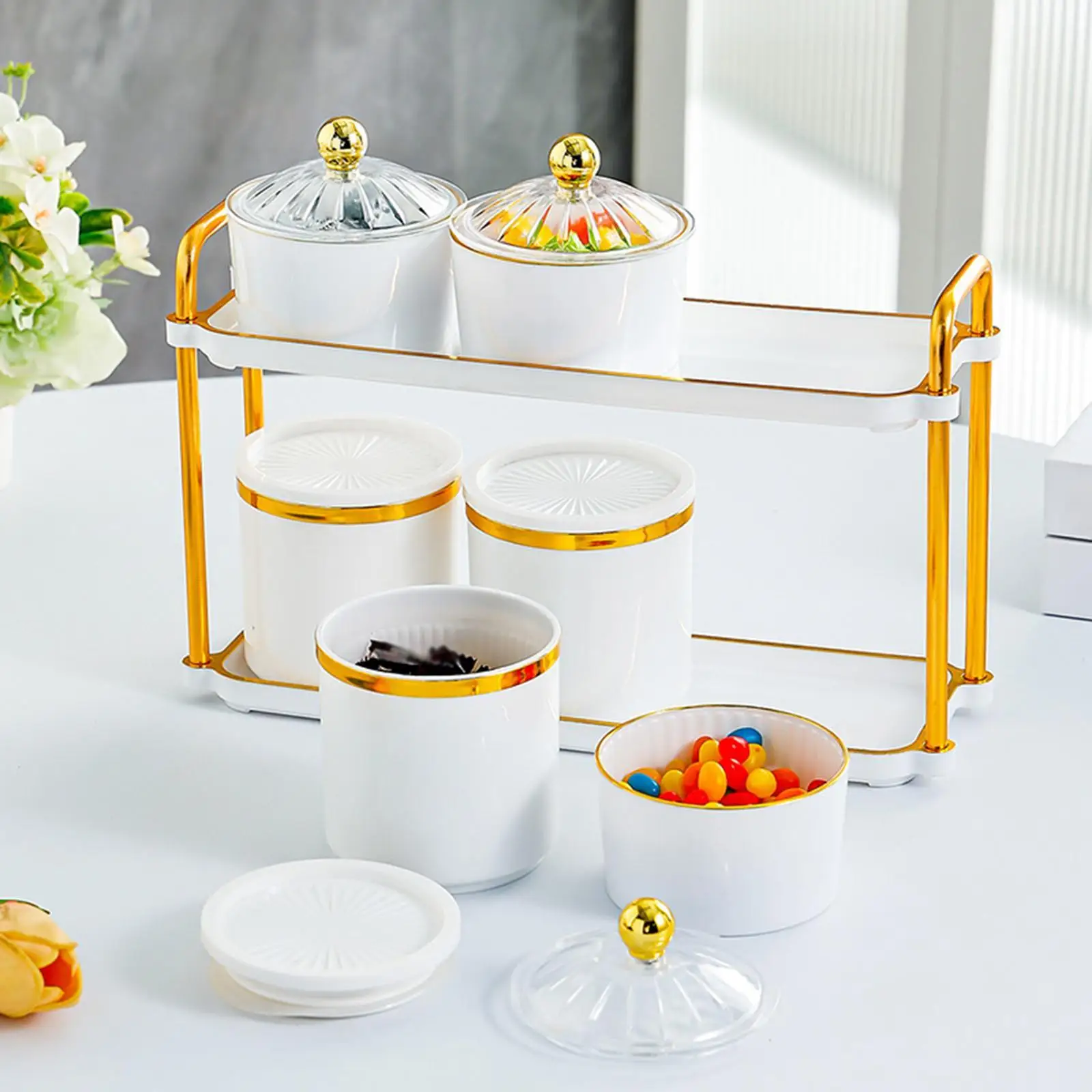 

6 наборов канистр, банка для сахарных приправ с крышкой и основанием, декоративная банка для хранения, коробка для хранения приправ