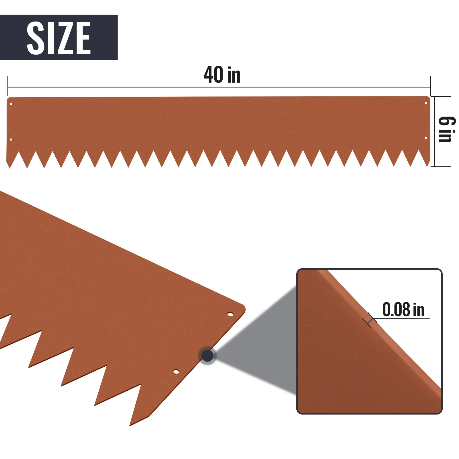 6''H × 40''W  Bendable Landscape Edging Coil, Suitable for Lawns, Flower Beds, Walkways and Trees as Gardening Dividing