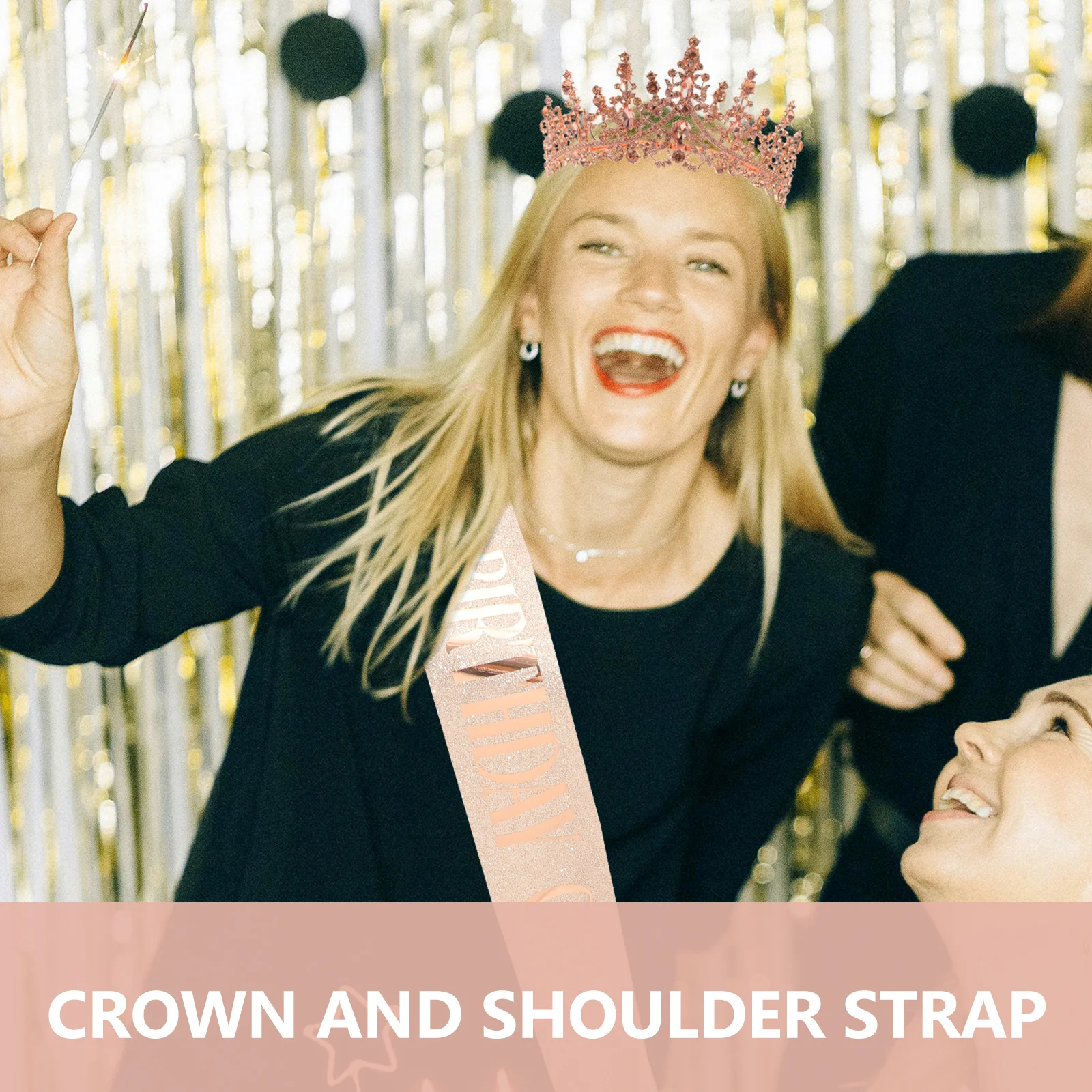 

1Set Birthday Crown and Sash Birthday Tiara Crown Sash Party Decoration Gift Accessories for Women Girls Crowns for Women