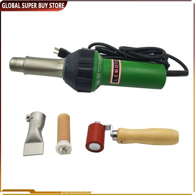 1600W Plastikowy pistolet spawalniczy Pistolet na gorące powietrze Regulowana temperatura Zestaw spawalniczy PVC TPO Dysza prędkości Rolka Spawarka dachowa