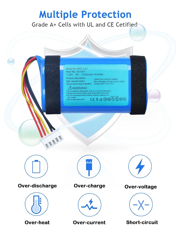 2700mAh ST-06 Replacement Battery For Sony SRS-XB31 SRS-XB33 SRS XB31 XB33 Bluetooth Speaker Batteries IAJ002NA ID1057 7.40V