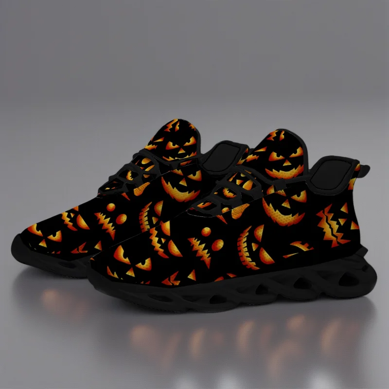 

Customized Halloween pumpkin lantern casual sports shoes for men and women running shoes lightweight mesh shoes