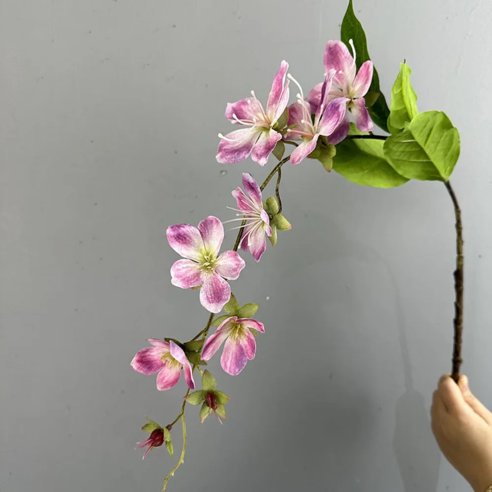 

80cm Artificial Vertical Jasmines 3D Printed Elegant Simulation Jasmine Flower Real Touch Handmade Silk Fake Flower