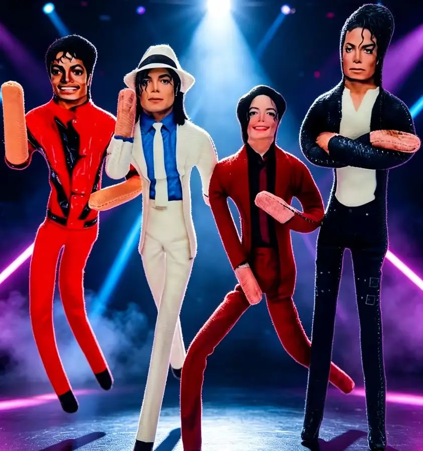 Michael Bendable Plush Doll Flexible Wire Frame Poseable MJ Abstract Rat Jerky Doll King of Pop Collectible Toy Fan Gift