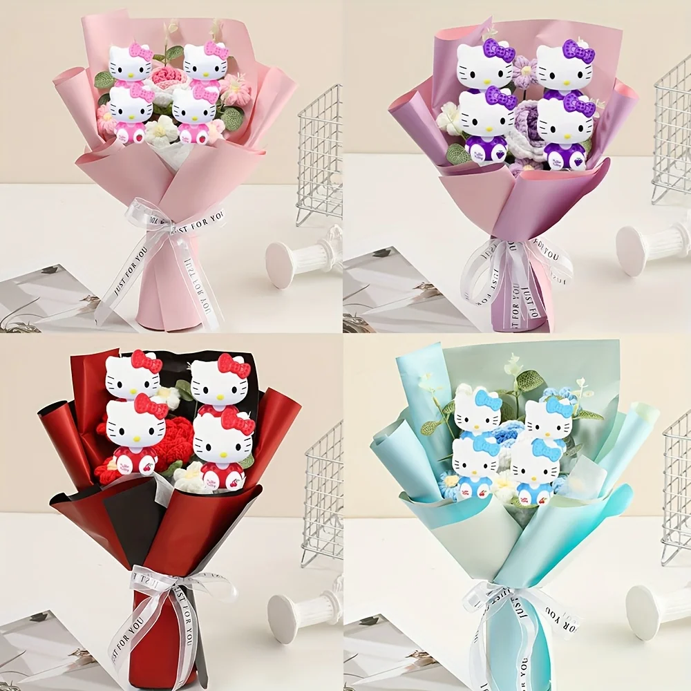 

Sanrio букет Hello Kitty цветы ручной работы Hello Kitty искусственный букет Рождество День святого Валентина подарок на день рождения и выпускной