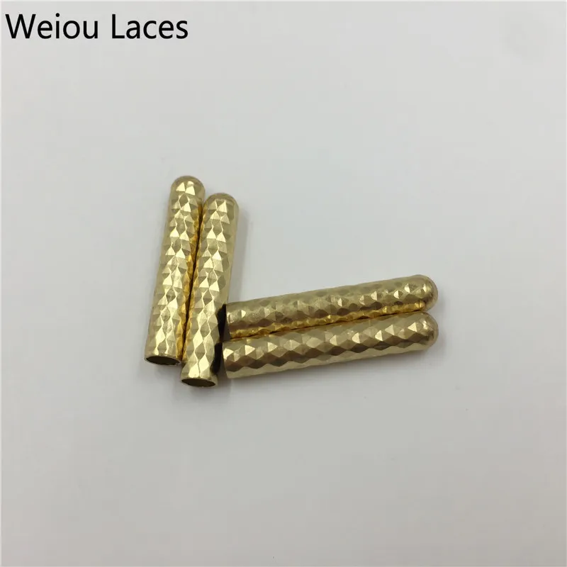 Weiou 4x22mm Close Mouth Type Shiny Shoelaces Metal Tips DIY Clothing Laces Head Fish Scale Pattern Metal Aglets Factory Direct