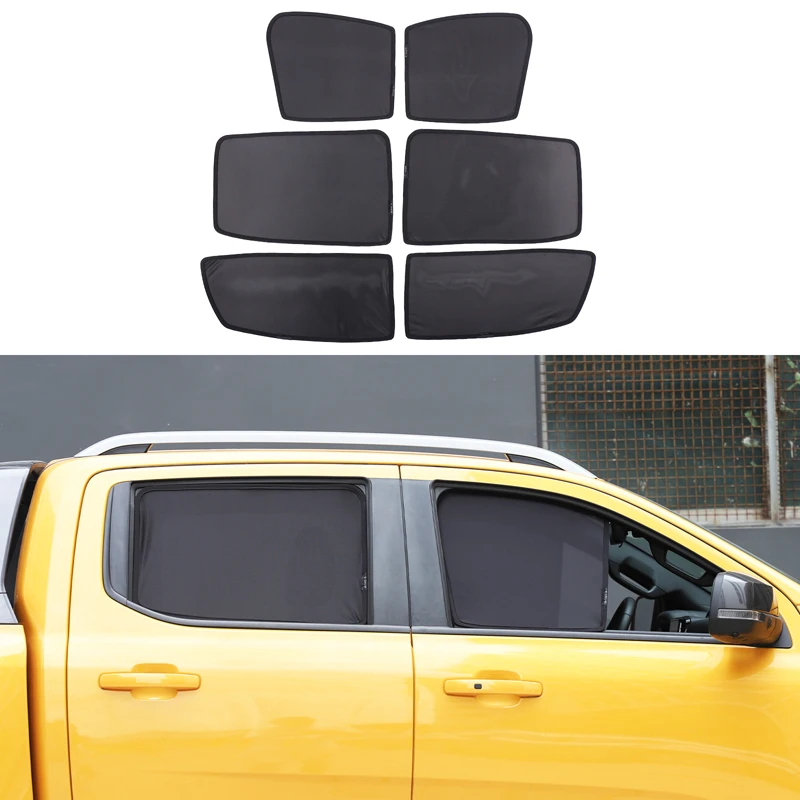 For Ford Ranger 2023-2025 Car Side Window Sunshade Curtain Front Rear Window Sun Shade Protection Cover UV Blocking Car Curtains