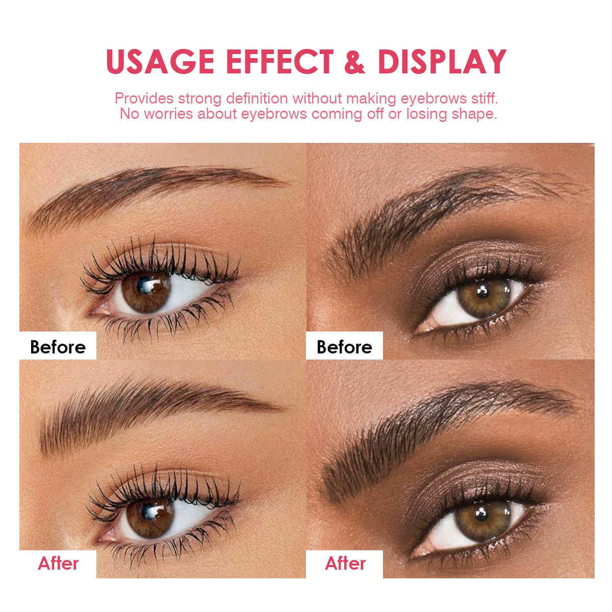 Wasserfestes Augenbrauen-Styling-Gel, schnell trocknend, langlebig, Augenbrauen-Gel-Formseife, 3D Natural, Wild Eyebrow