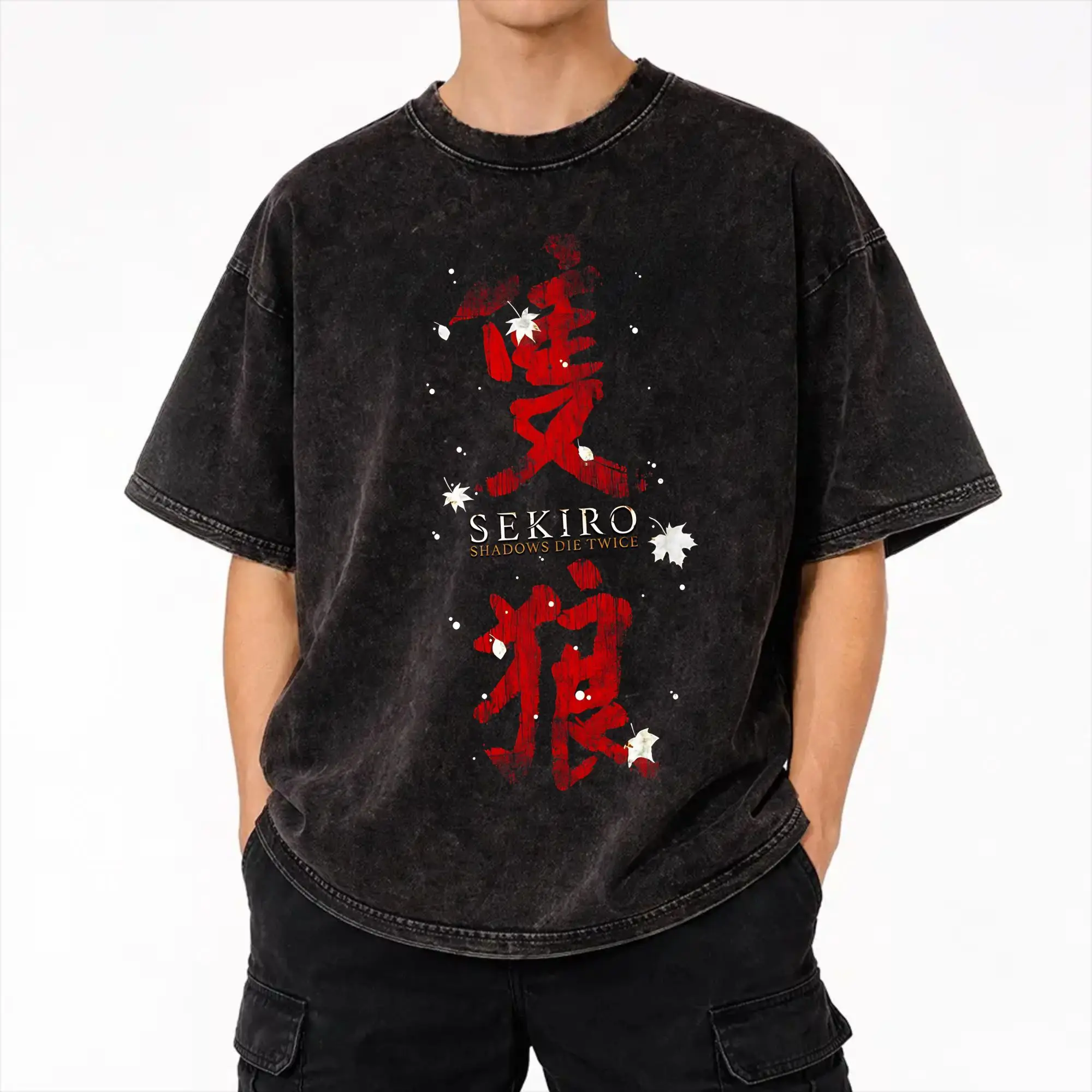 Sekiro: Shadows Die Twice Merch Washed T Shirt for Men Women Streetwear Hip Hop T-Shirt Summer  Tees Tops Short Sleeve
