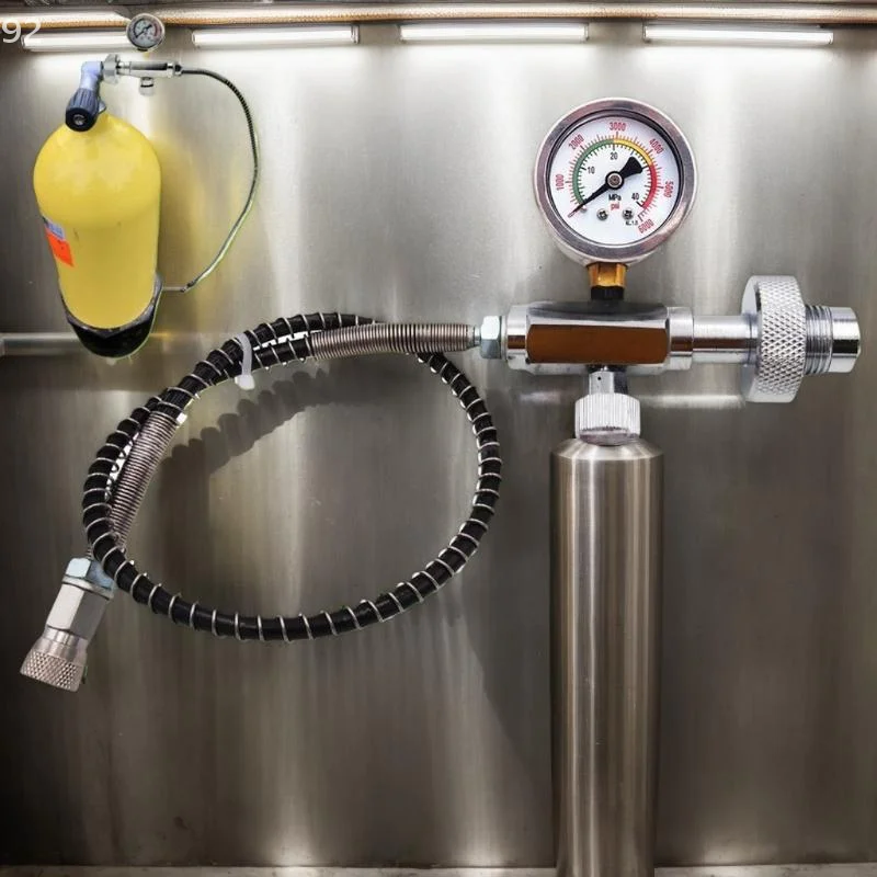 

Fill Station Adaptor Valve with DIN G5/8 Connect; Air Diving Use, 6000 psi/400bar HPA, Stainless Steel and 50cm Hose attached