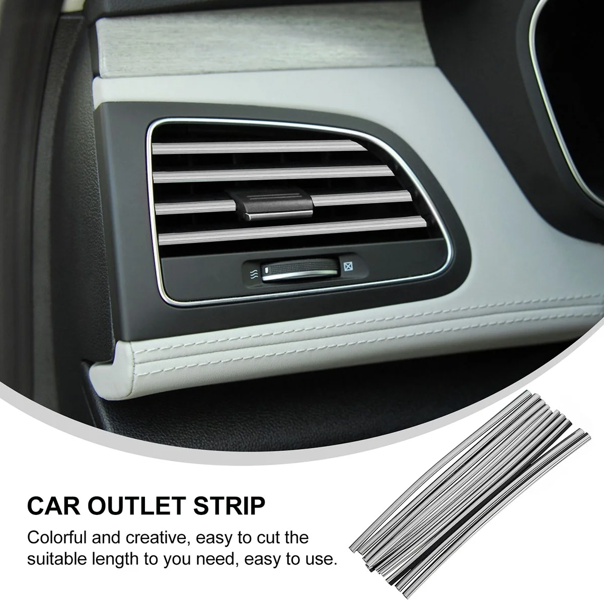 20 Pcs Decorative Strip Car Air Conditioner Cars Decoration Trim Interior Molding Automotive Vent Universal Accessories