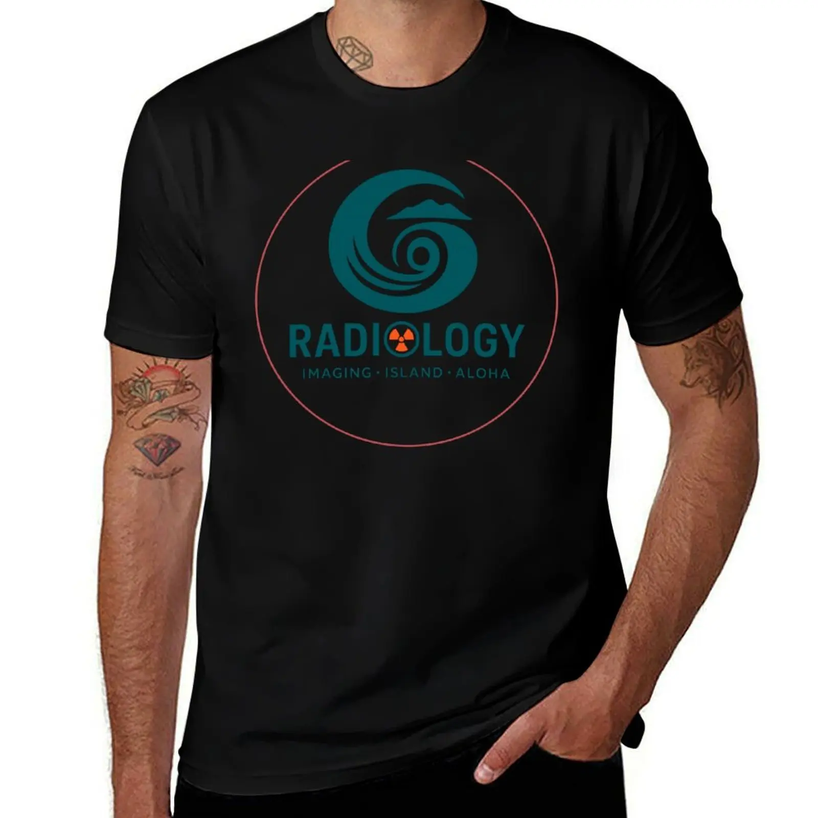 Island Radiology Wave Spiral Logo T-Shirt Quick Dry Light Sports T-Shirt