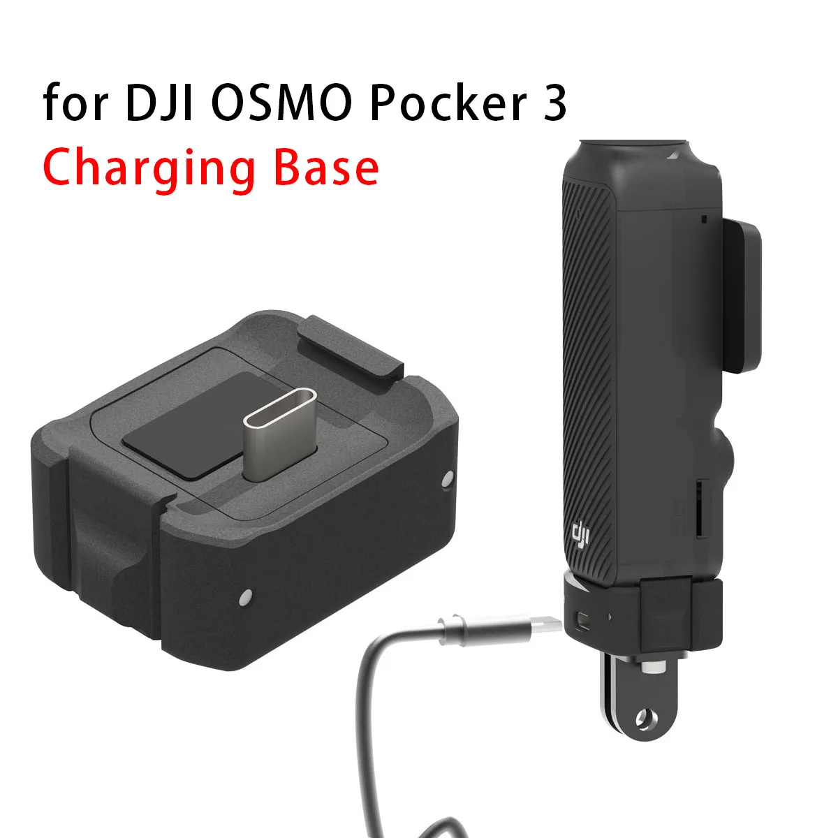 for DJI Pocket 3 Charging Base Type-C 1/4 Mount Adapter Potable Gimbal Camera for Dji Pocket 3/osmo Pocket Camra Accessories