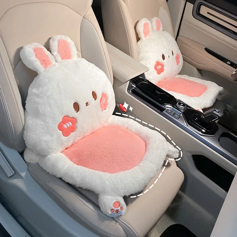 Cute Cartoon Car Seat Cushion Pad & Lumbar Support Comfortable Soft Auto Seat Cushion Cover Interior Decoration Car Accessories