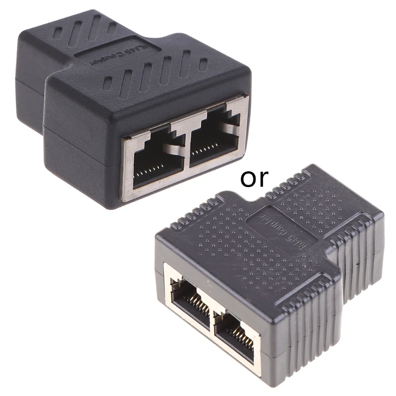 

RJ45 Splitter Connectors Adapter RJ45 Coupler Extender Female 1 to 2 Female LAN Eth Plug Socket Connector