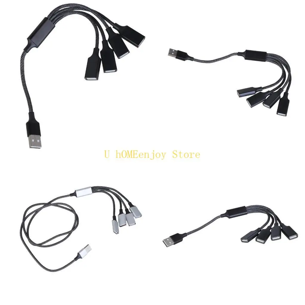 

B0KF Compactly USB Splitter Cable USB to 4 USB Female Adapter for Expanding Connectivity of Devices Like Printers Cameras