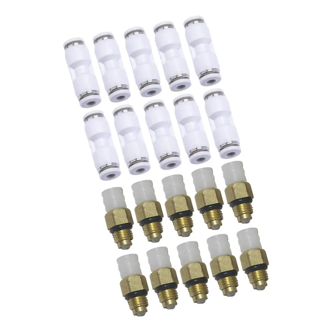 NEW 10Pcs M8 Air Suspension Compressor Valve + 10Pcs 4mm Straight Connector Fit for Mercedes Benz S-Class W220 R-Class W164