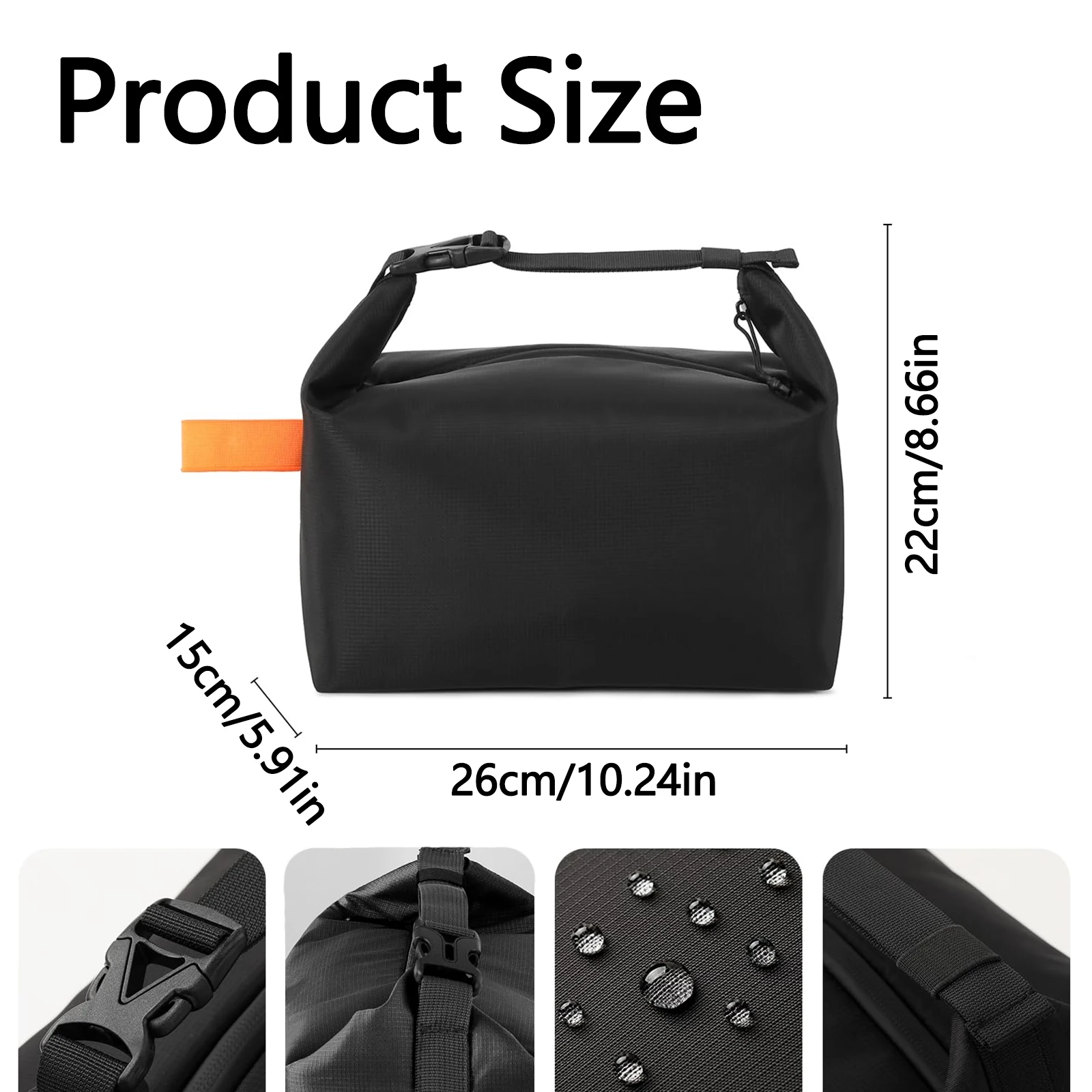 1Pcs Solid Color Storage Bag Japanese Large Capacity Lunch Bag Camping Thick Aluminum Foil Insulation Handheld Work Lunch Box