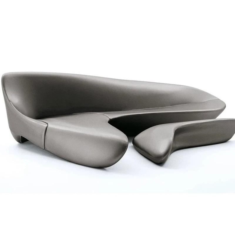 

Italy Zaha fiberglass moon sofa creative 7-shaped curved corner sofa combination
