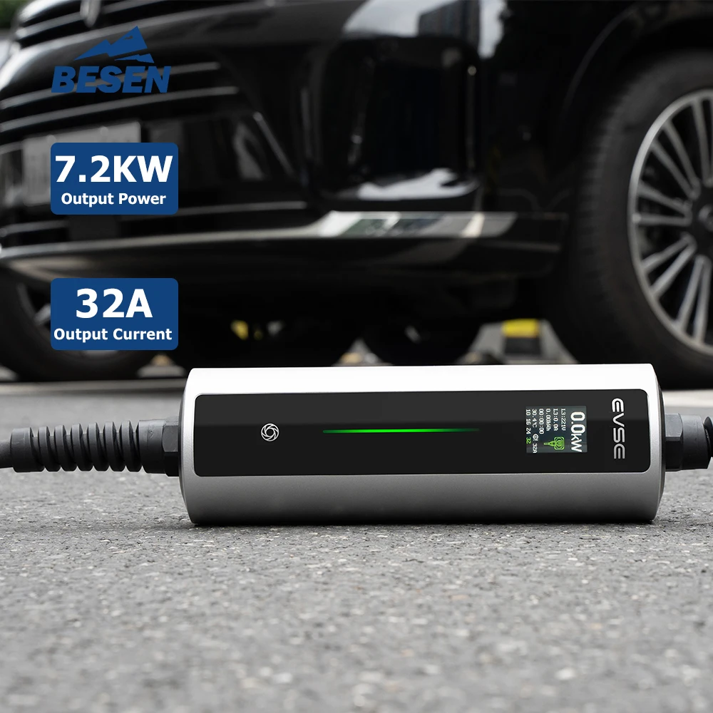 

7kW Portable EV Charger Type 2 IP68 110V Fast Electric Vehicles Charging