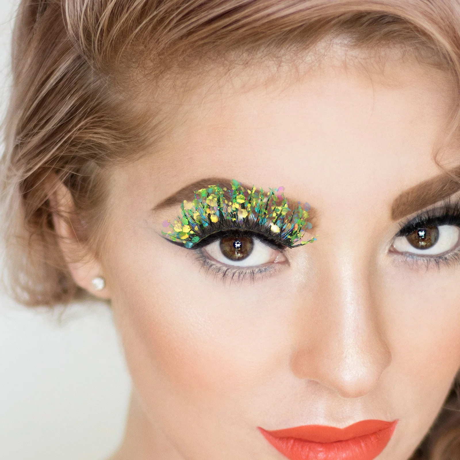 2Pairs 3D Glitter Falsche Wimpern Farbige Strass Pailletten Dramatische Sparkle Party Bühne Cosplay Make-Up Wimpern