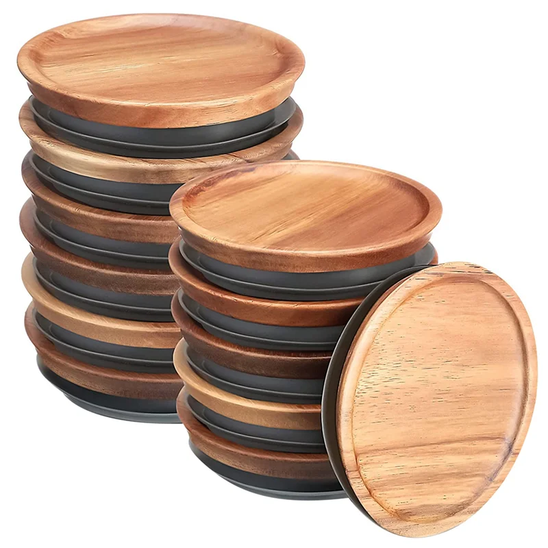 

G6-12Pcs 3.5 Inch Wide Mouth Mason Jar Lids Reusable Canning Lids With Airtight Silicone Seal