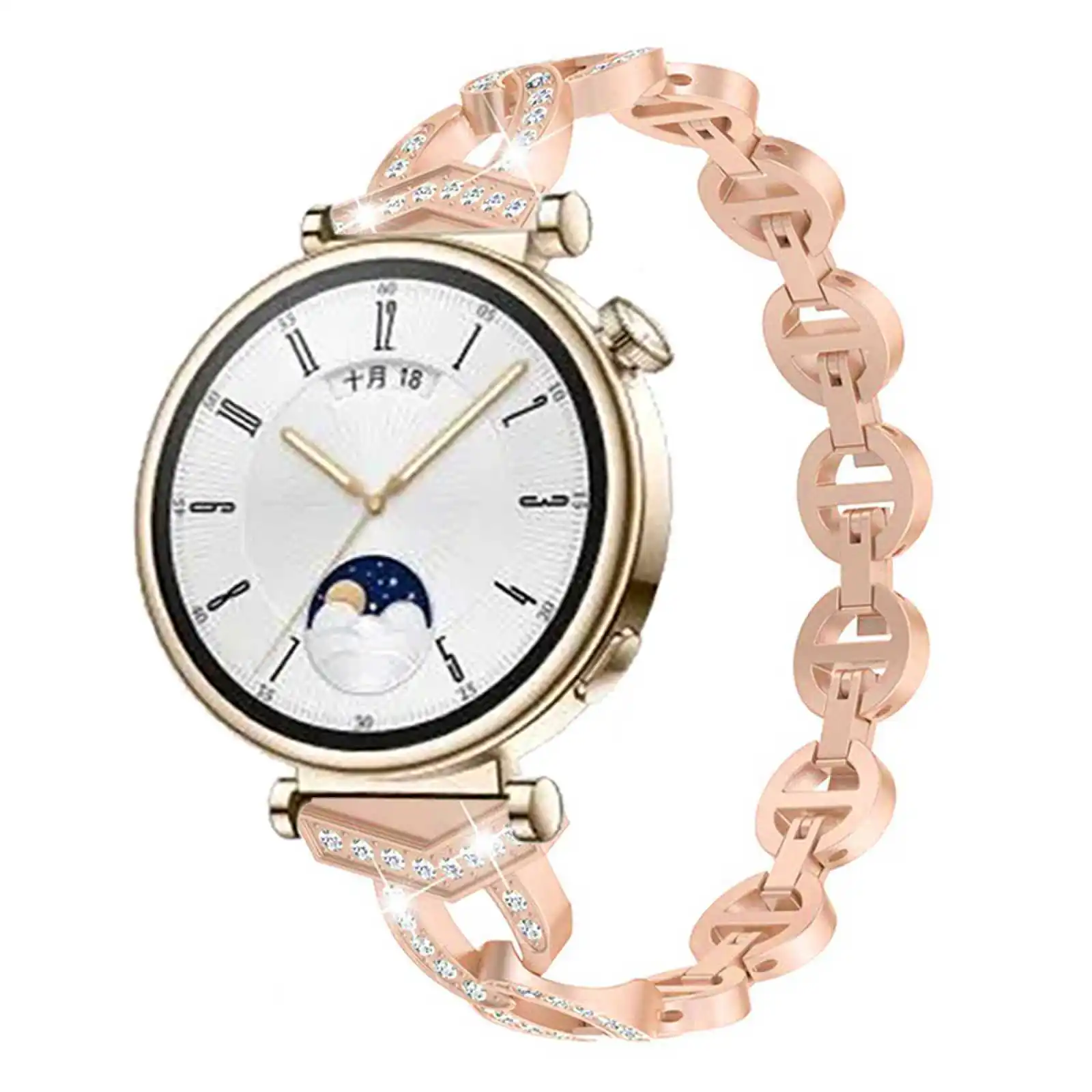 سوار من الستانلس ستيل لساعة هواوي ، جي تي 4 ، ميبرو T1 ، GS ، أشرطة الماس للغارمين فينو 3S ، 2S ، Vivoactive 4s ، 2S ، 41 مللي متر