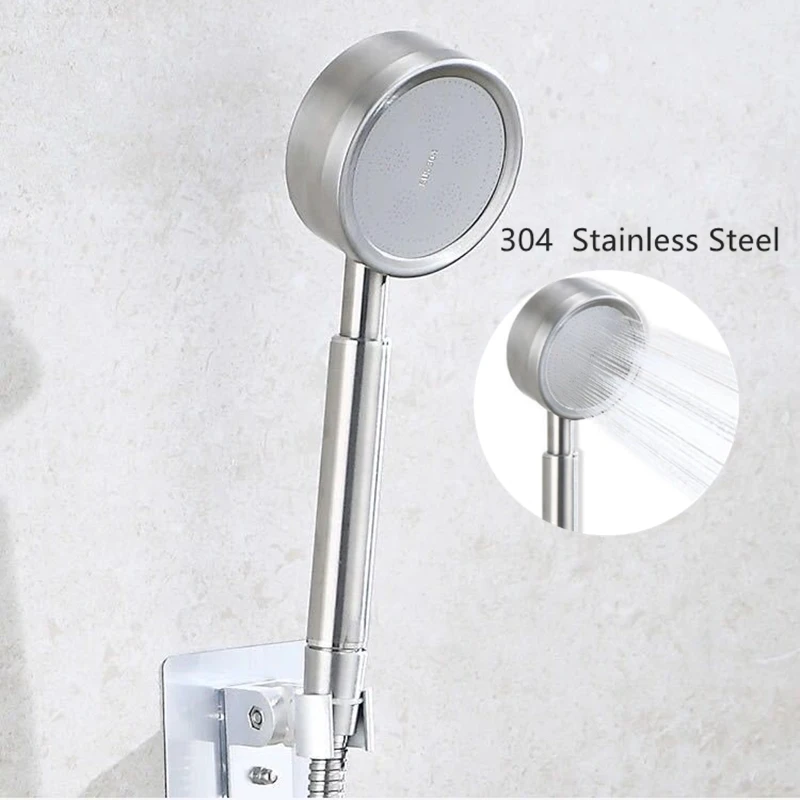 Black Shower Head Stainless Steel Fall resistant Handheld Wall Mounted High Pressure for Bathroom Water Saving Rainfall Shower