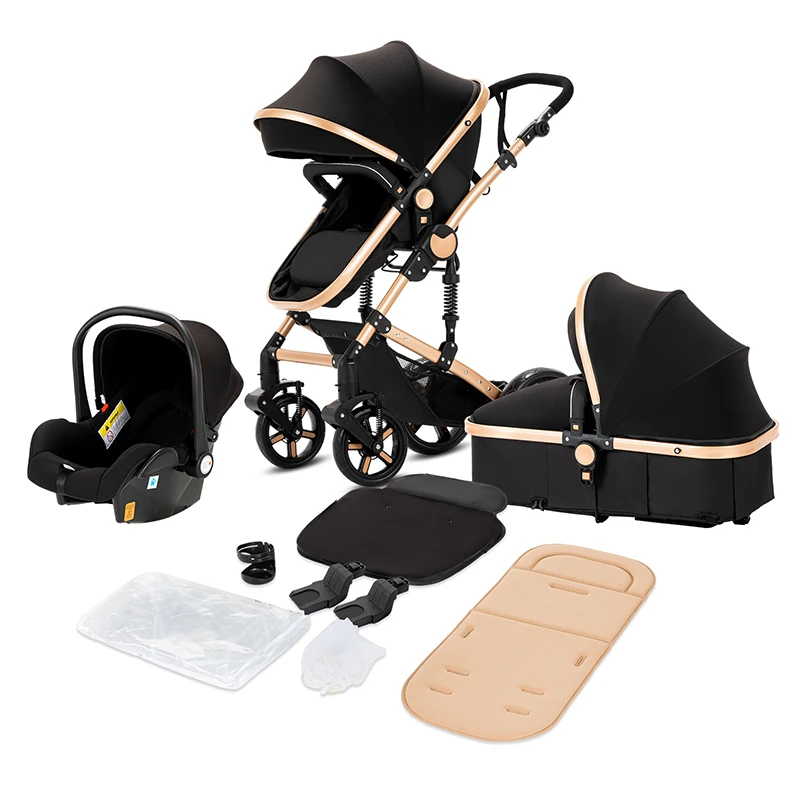 All-Terrain Baby Buggy Kinderwagen 3-in-1 Lichtgewicht kinderwagen Reissysteem Kinderwagen Kinderwagen vanaf de geboorte Compacte opvouwbare kinderwagen